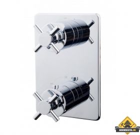 Wiesbaden Cross Douchekraan Afbouwset 2-weg Chroom (HELAAS NIET MEER LEVERBAAR)