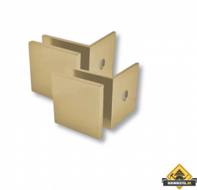 Wiesbaden set a 2 glaskoppelingen tbv profielloze inloopdouche geborsteld messing