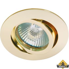 Deluna Aluminium-inbouwspot BAJONETT kantelbaar messing, 50 W