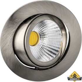 Deluna Aluminium inbouwspot kantelbaar ijzer, geborsteld warmwit, 8 W