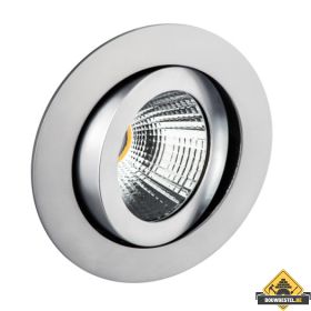Deluna Aluminium inbouwspot LED kantelbaar dimbaar in warmte chroom mat, 7 W