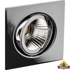 Deluna Aluminium inbouwspot VIERKANT-LED kantelbaar chroom, 8 W, 2700