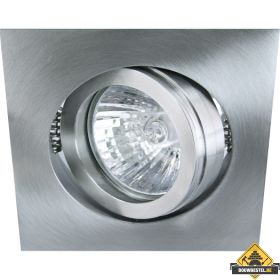 DELUNA Inbouwspot van edelstaal VIERKANT-V4A kantelbaar edelstaal geborsteld