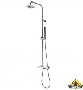 Caral-Eco douche-opbouwset met thermostatische mengkraan chroom
