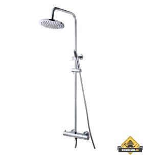 Wiesbaden Caral douche-opbouwset + Thermostaat mengkraan chroom