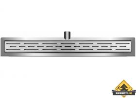 Wiesbaden RVS douchegoot + flens + RVS sifon 50x7cm (HELAAS NIET MEER LEVERBAAR)