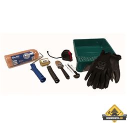 EPDM lijmset compleet (bak+rollers+mes+kwast+rolmaat+handschoenen)