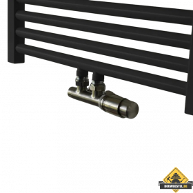 Wiesbaden Riko Set thermostatisch onderblok haaks-rechts geborsteld staal