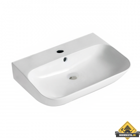 Finta vrijhangende wastafel 65,5 x 42 x 16,5 cm keramiek glans wit