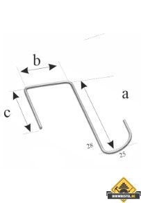FOS panhaak 403 80-40-60 28X25 S-haak betonpan RVS - 250 stuks