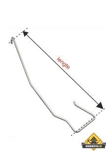 FOS panhaak 435/003 panlat 22-25 mm/ca 130 mm RVS - 250 stuks