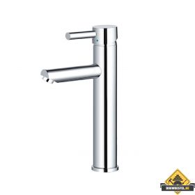 Hoge wastafelmengkraan Rond chroom (HELAAS NIET MEER LEVERBAAR)