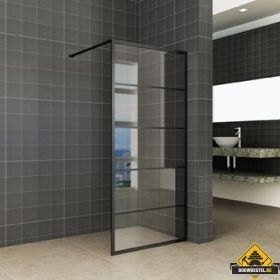 Wiesbaden Horizon inloopdouche mat zwart raster 120 cm 8 mm Nano