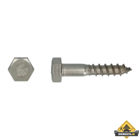Houtdraadbout RVS A2 DIN 571 Diameter 8x120mm | 50 stuks