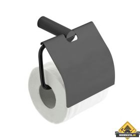 Ida toiletrolhouder met klep gunmetal (HELAAS NIET MEER LEVERBAAR)