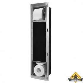 Inbouw-toiletrolhouder + reserve-rollen RVS
