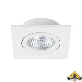 Inbouwspot vierkant mat wit kantelbaar 82x82mm GU10