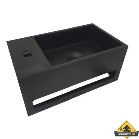Wiesbaden Julia fontein Solid Surface 35 x 20 x 16 cm mat zwart links