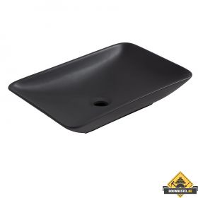 Wiesbaden Karé opzetwastafel 580x360x115mm mat-zwart