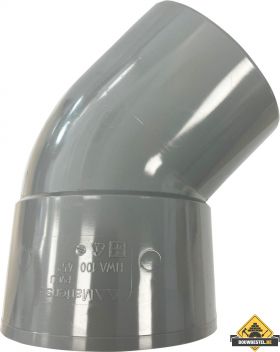 HWA Bocht 45 graden Grijs mof / verjongd Spie 70mm