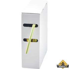 Krimpkous-box met gekleurde krimpkous 9,5 mm groen-geel | 10 meter