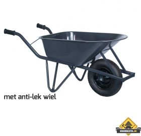 Bouw kruiwagen staal 85 Liter ovale buis softwiel (anti-lek band) - NL-fabricaat (INFORMEER NAAR DE LEVERTIJD)