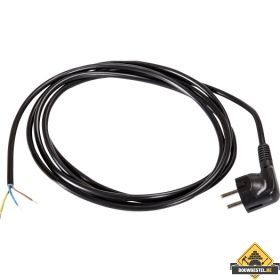 Kunststof aansluitsnoer H05VV-F 3 G 0,75 mm2 met haakse stekker zwart 2 meter