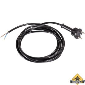 Kunststof aansluitsnoer H05VV-F 3 G 1.5 mm2 met haakse stekker zwart 5 meter