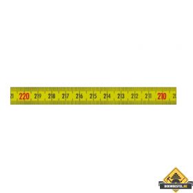 Memolon geel vlak machinemeetlint horizontaal linksoplopend - 10 m x 13 mm