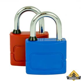 M-LOY blauw messing hangslot gelijksluitend - 40 mm