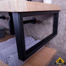 Wiesbaden Mat-zwarte vierkante ophangbeugel voor wastafelblad 40x14cm