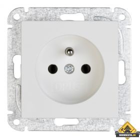 Opus 55 geaarde contactdoos Zwitserland, polarwit