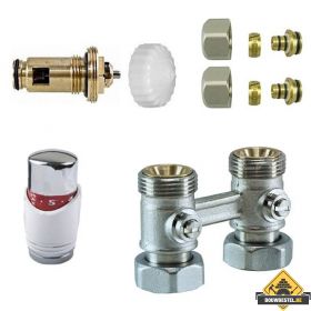 Paneel-aansluitset thermostatisch recht