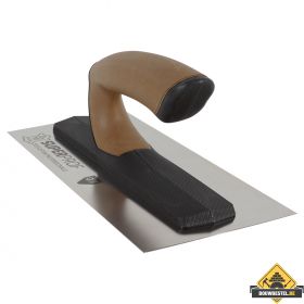 Raapspaan Comfort Super Prof Pure 305x120x0,7mm afgeronde hoeken met lederen handgreep RVS