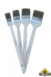 Radiatorkwast wit haar houten steel