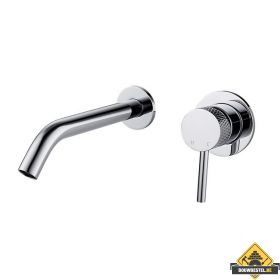 Ribbd inbouw-wastafelmengkraan eenhendel compleet chroom