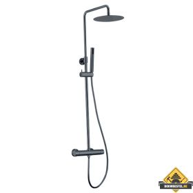 Ribbd thermostatische regendoucheset opbouw gunmetal