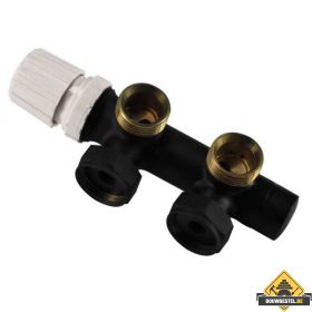 Riko thermostatisch 3/4 onderblok haaks-links mat-Zwart