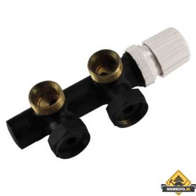 Riko thermostatisch 3/4 onderblok haaks-rechts mat-Zwart