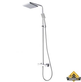 Rombo-Eco douche-opbouwset + thermostaat kraan | Chroom