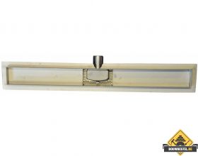 Wiesbaden RVS douchegoot met flens zonder rooster 50x7 cm (3e Generatie ) (HELAAS NIET MEER LEVERBAAR)