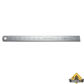 RVS liniaal met linkse schaal - 6000 x 18 x 0.5 mm