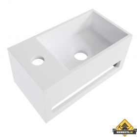 Wiesbaden Solid Surface fontein & handdoekhouder links 356x203x159