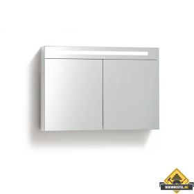 Spiegelkast 120 cm met verlichting hoogglans wit (HELAAS NIET MEER LEVERBAAR)