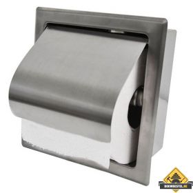 Wiesbaden Sunk inbouw toiletrolhouder met klep RVS (HELAAS NIET MEER LEVERBAAR)