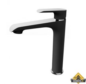 Wiesbaden Tarma eenhendel-wastafelmengkraan hoog zwart/chroom (HELAAS NIET MEER LEVERBAAR)