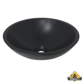 Wiesbaden Valerie opzetwastafel Solid Surface 43 cm mat zwart