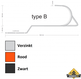 Veiligheids- & Ladderhaak Verzinkt Zwart type B