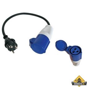 Verloopkabel van schukostekker naar CEE-contrastekker