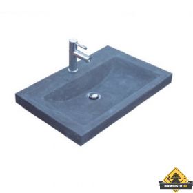 Wasblad Compact Stone met 1 kraangat 60 cm